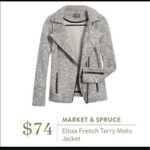 Market & Spruce Elissa French Terry Moto Jacket M
